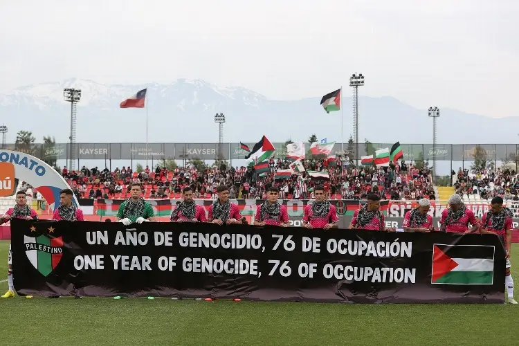 Equipo de Chile se manifiesta contra el genocidio en Palestina 