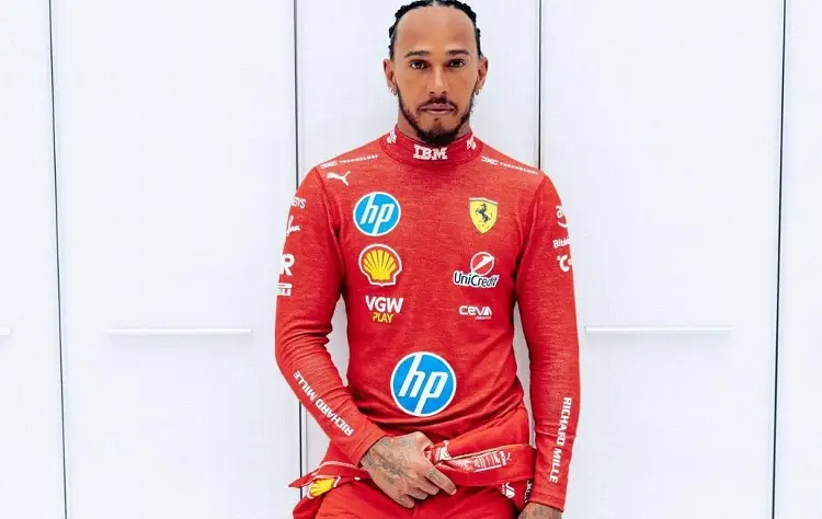 Hamilton rueda por primera vez con Ferrari