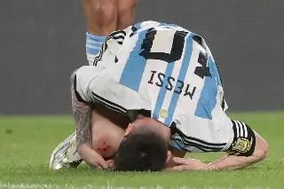 Imagen Messi termina herido tras tremenda falta (VIDEO)