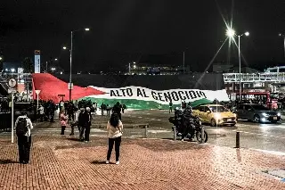 Protestan en la Copa Libertadores con bandera de Palestina