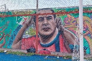 Realizan mural en honor a Cuauhtémoc Blanco en Río Medio (FOTOS)