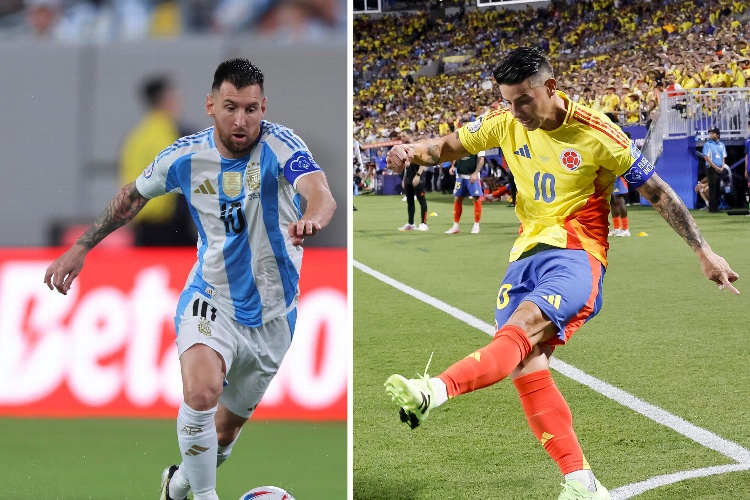 Messi frente a James en la Final de la Copa América