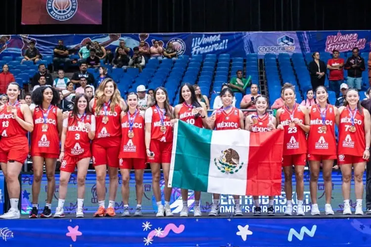 Con jugadoras de las Rojas de Veracruz, México gana medalla en el Centrobasket